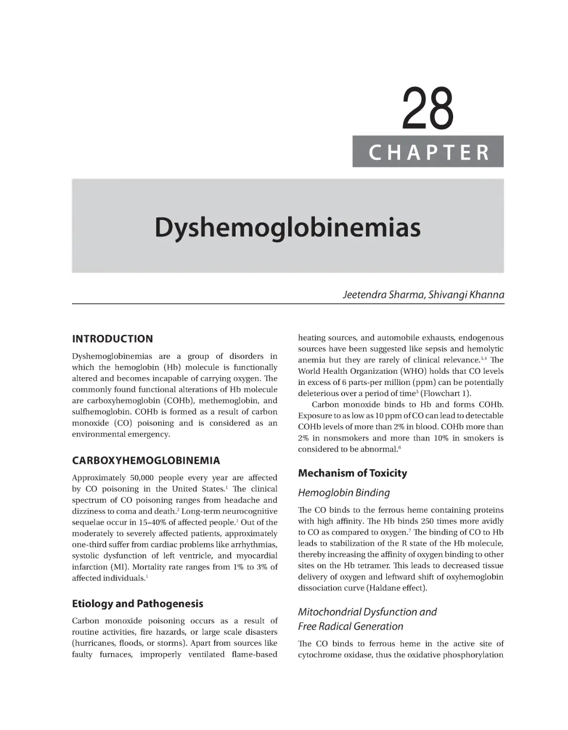 Chapter 28: Dyshemoglobinemias