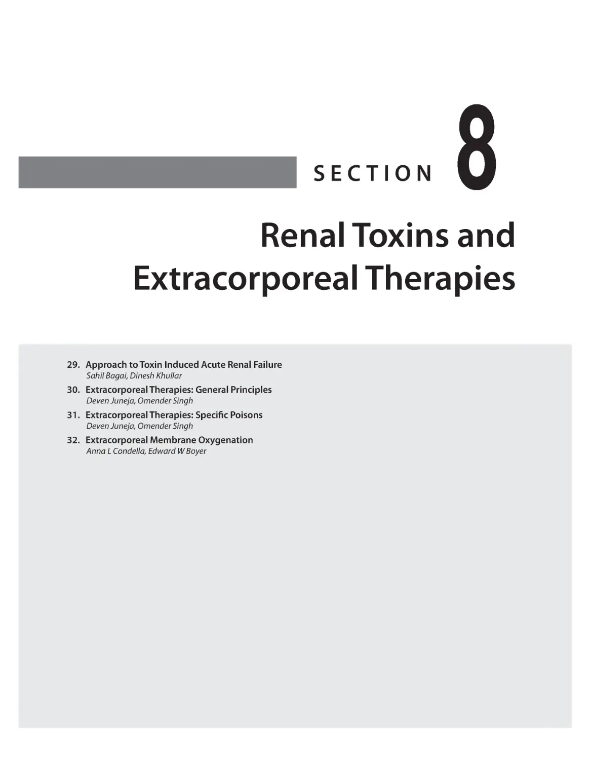 SECTION 8: Renal Toxins and Extracorporeal Therapies