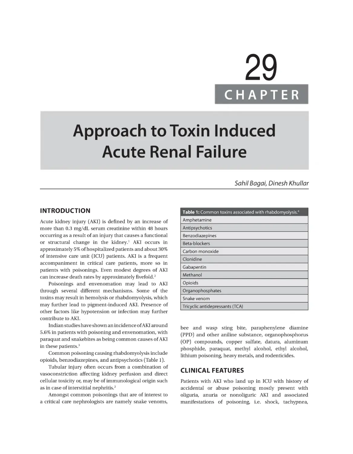 Chapter 29: Approach to Toxin Induced Acute Renal Failure