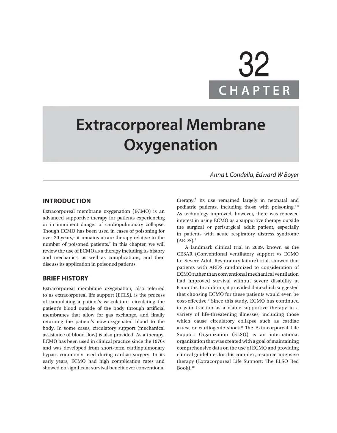 Chapter 32: Extracorporeal Membrane Oxygenation