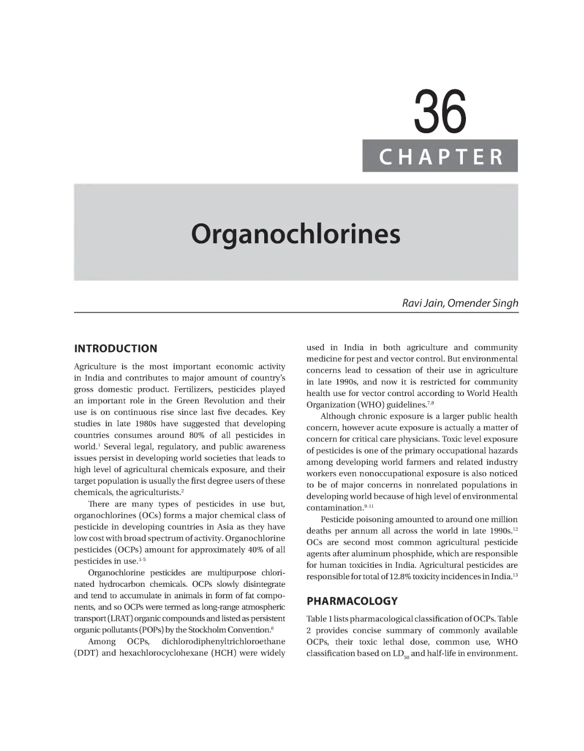 Chapter 36: Organochlorines