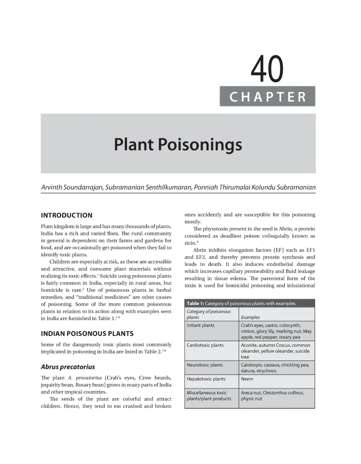 Chapter 40: Plant Poisonings