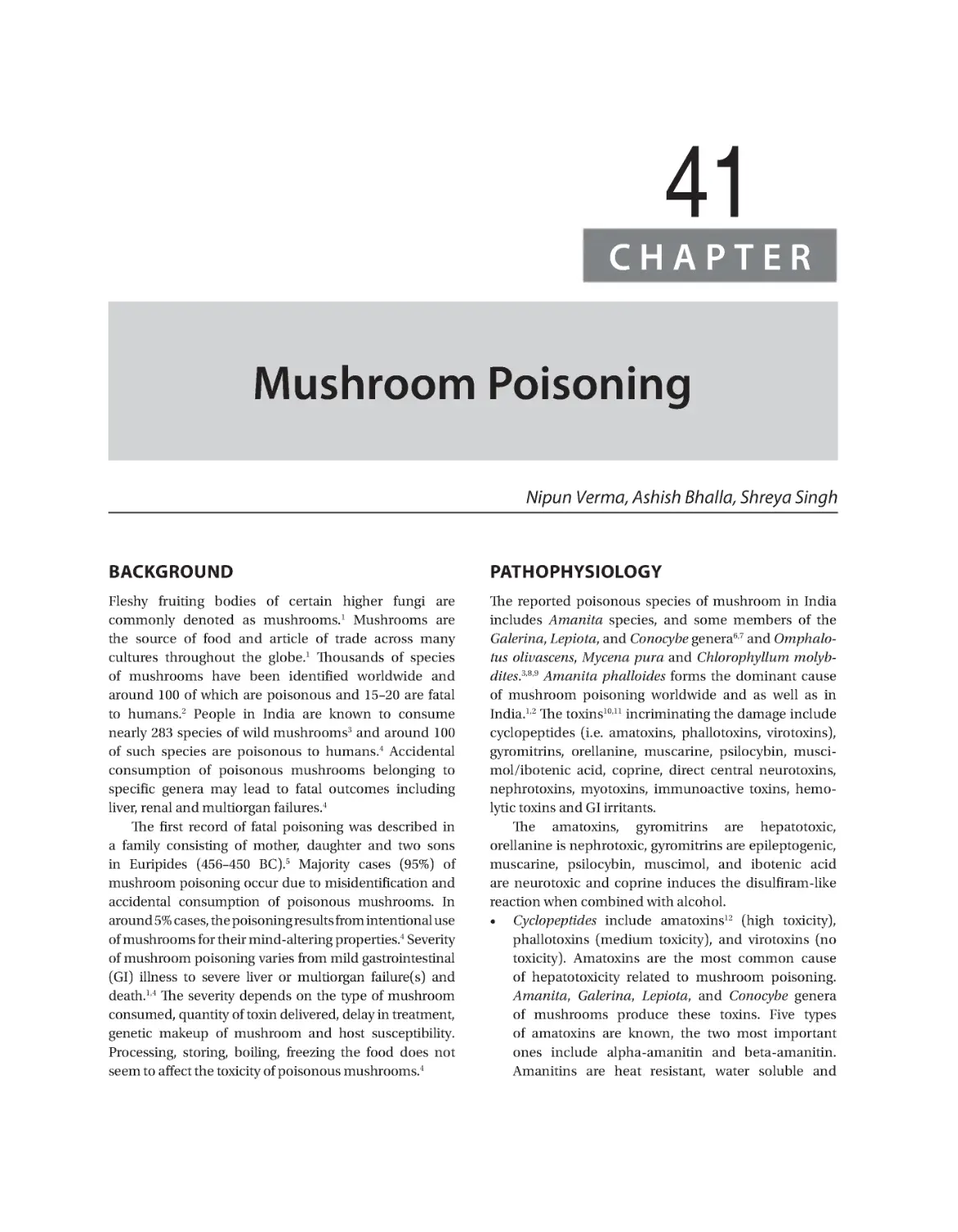 Chapter 41: Mushroom Poisoning