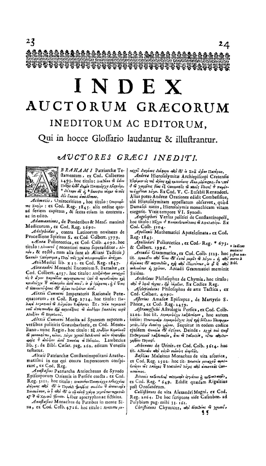 Index Auctorum
Index auctorum