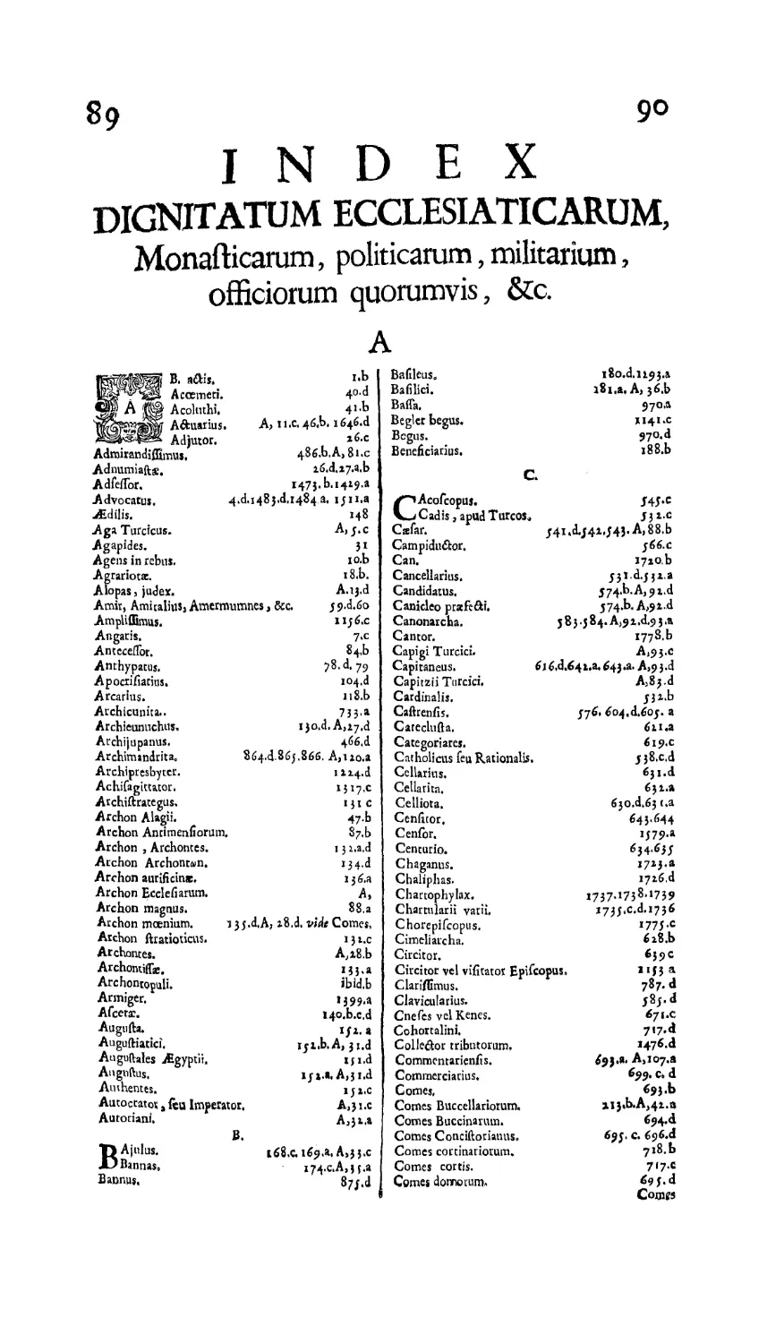 Index Dignitatum ecclesiaticarum
Index dignitatum ecclesiaticarum
