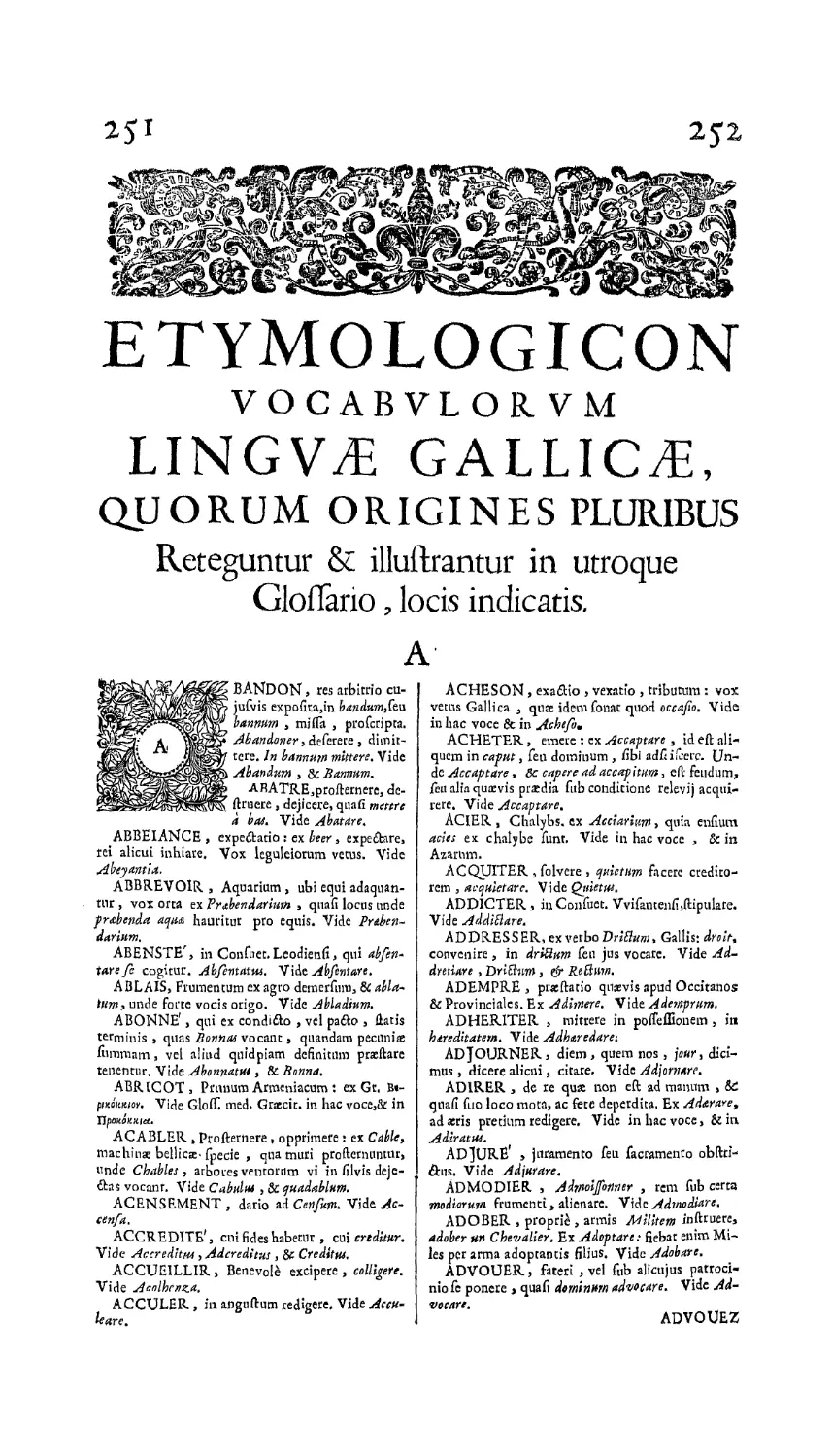 Etymologicon vocabvlorvm lingvae gallicae
Etymologicon vocabulorum lingvae gallicae