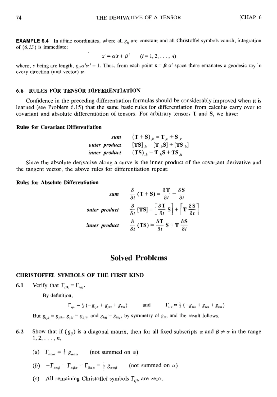 6.6 Rules for Tensor Differentiation