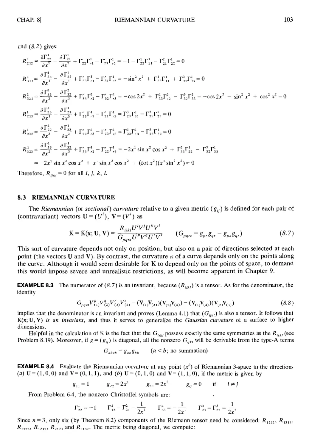 8.3 Riemannian Curvature