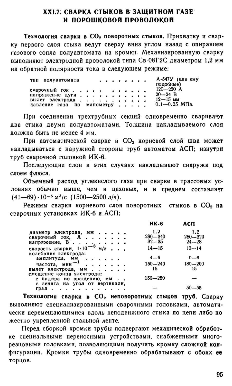 21.7 Сварка стыков в защитном газе и порошковой проволокой