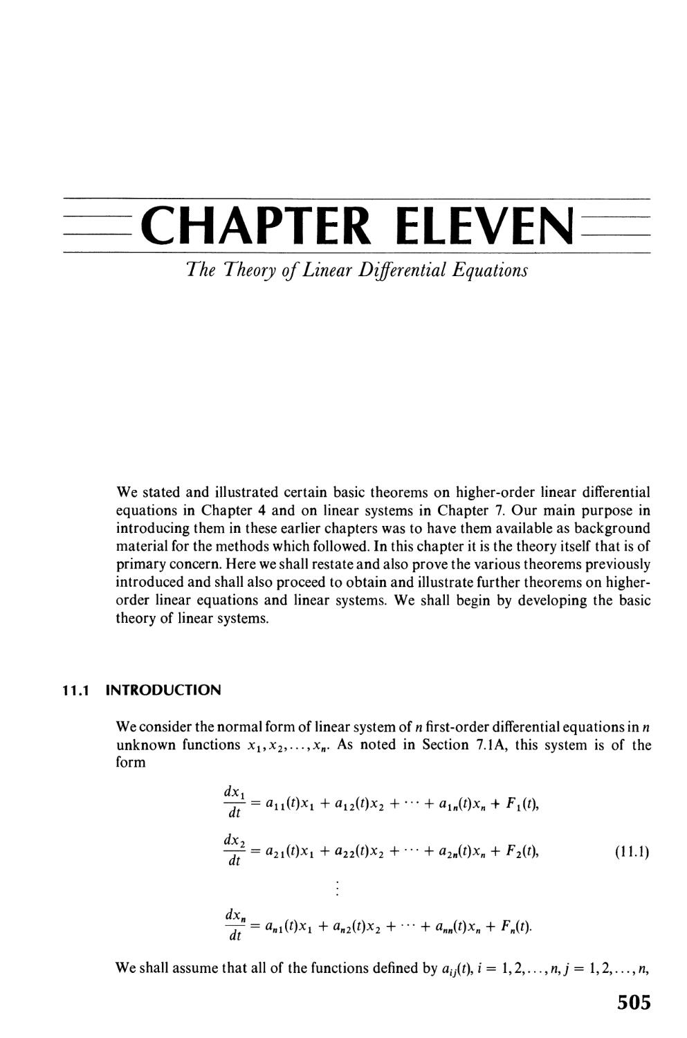 11  The Theory of Linear Differential Equations