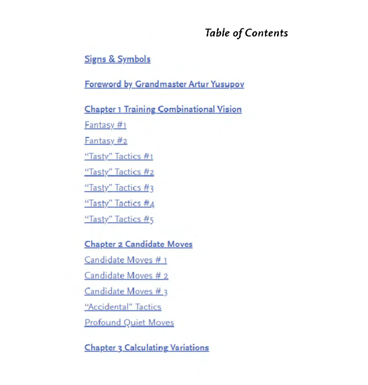 Table of Contents