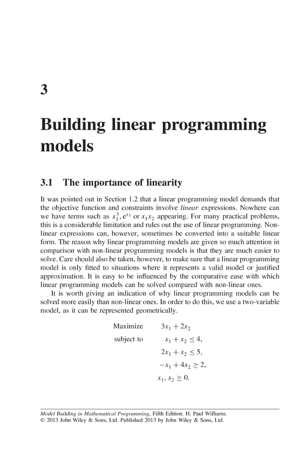 Chapter 3 Building linear programming models