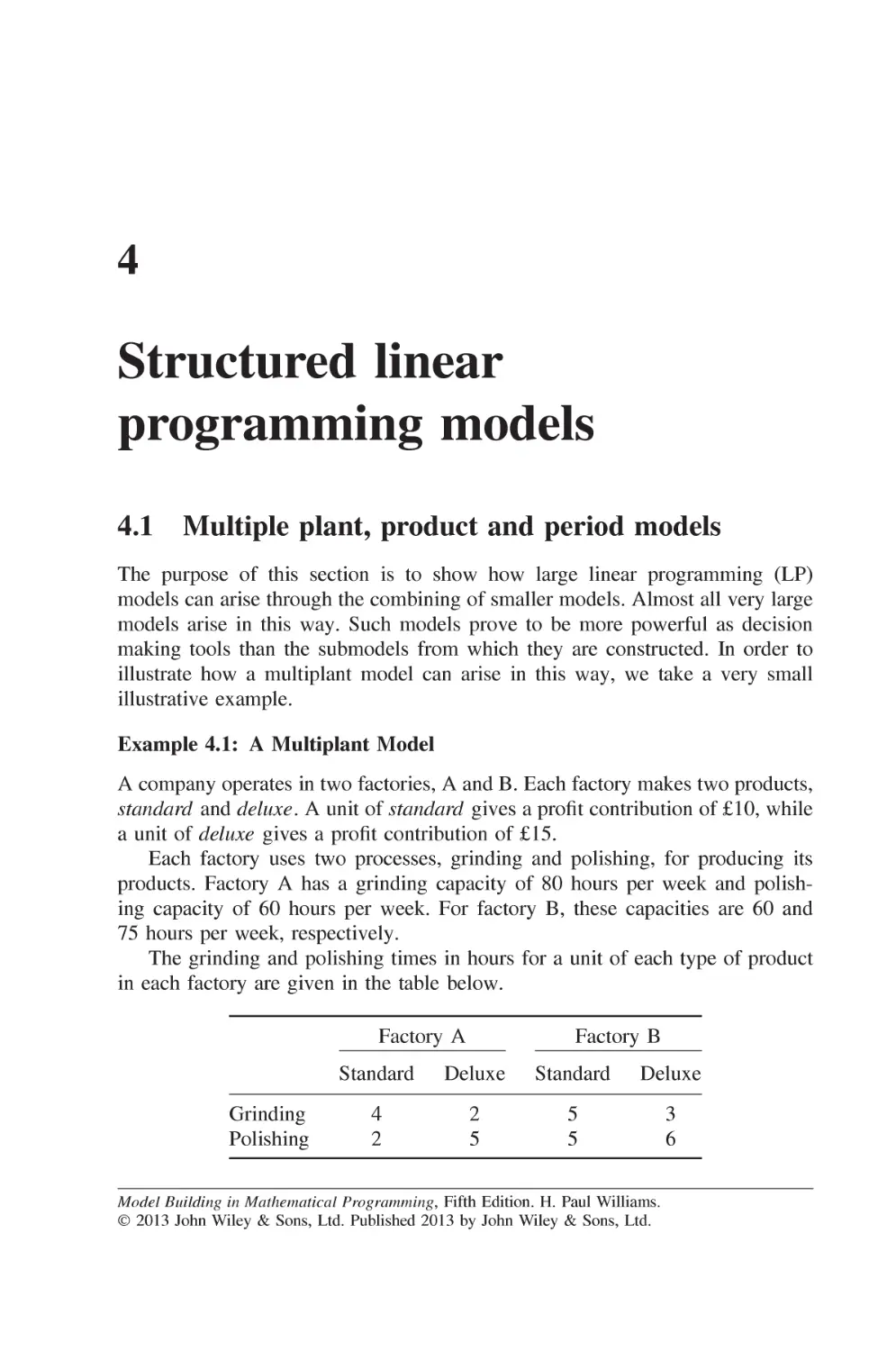 Chapter 4 Structured linear programming models