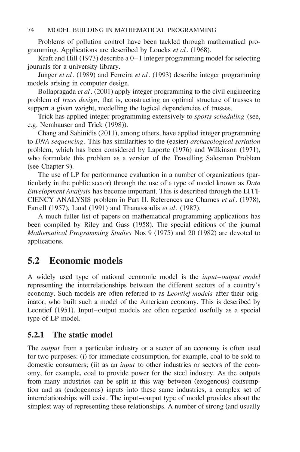 5.2 Economic models