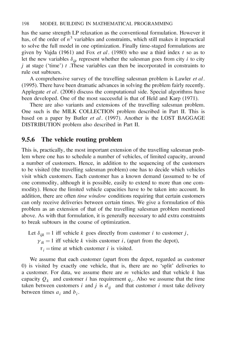 9.5.6 The vehicle routing problem