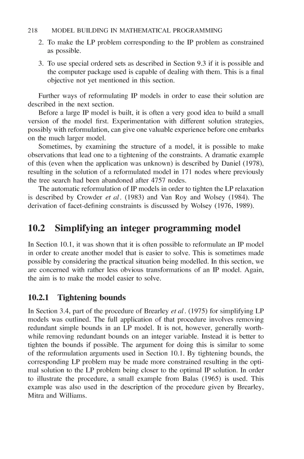10.2 Simplifying an integer programming model