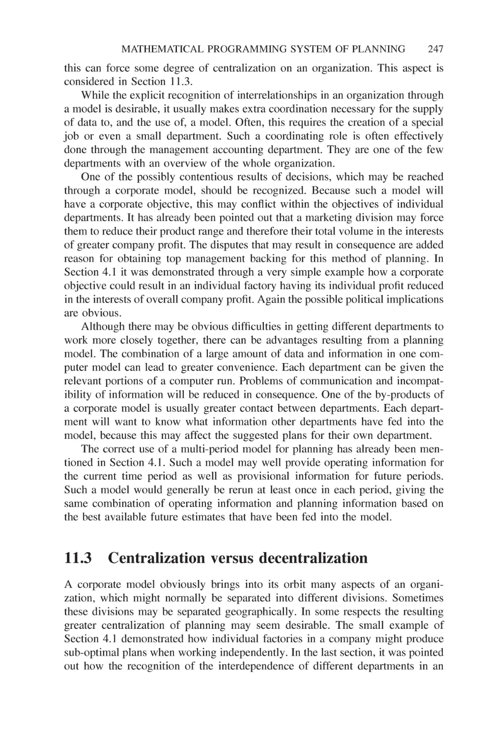11.3 Centralization versus decentralization
