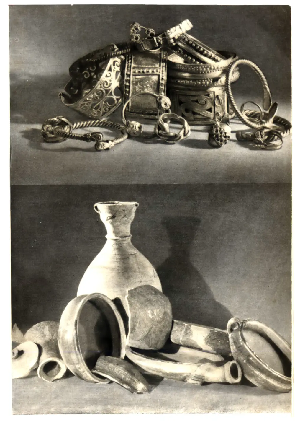Вклейка. Клад металлических вещей и поливная керамика из Любеча