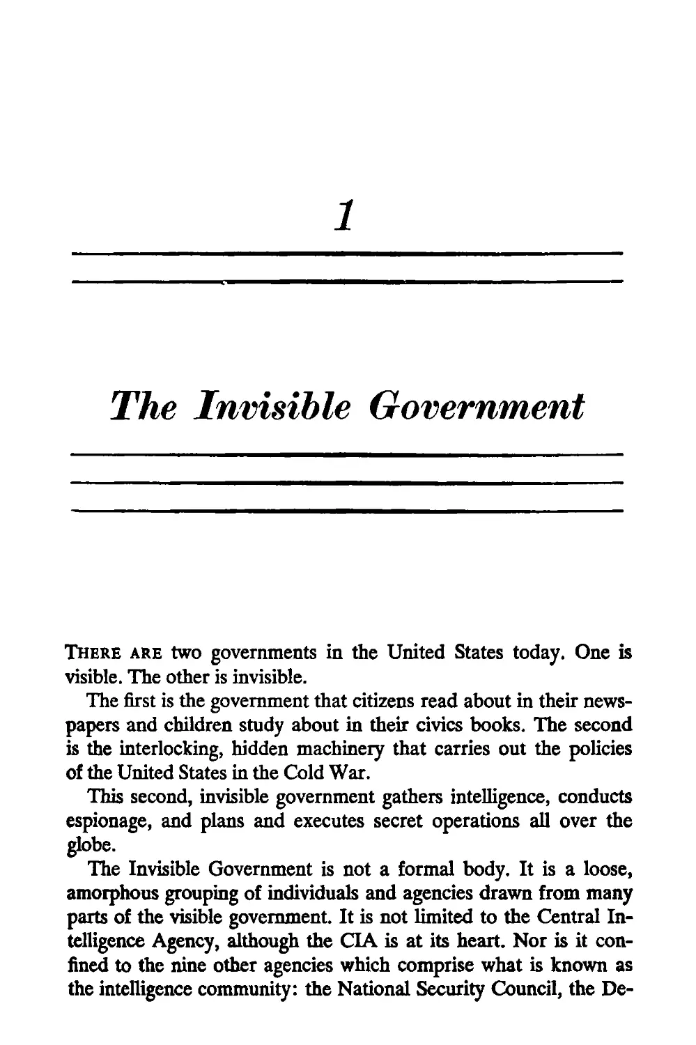 1. The Invisible Government