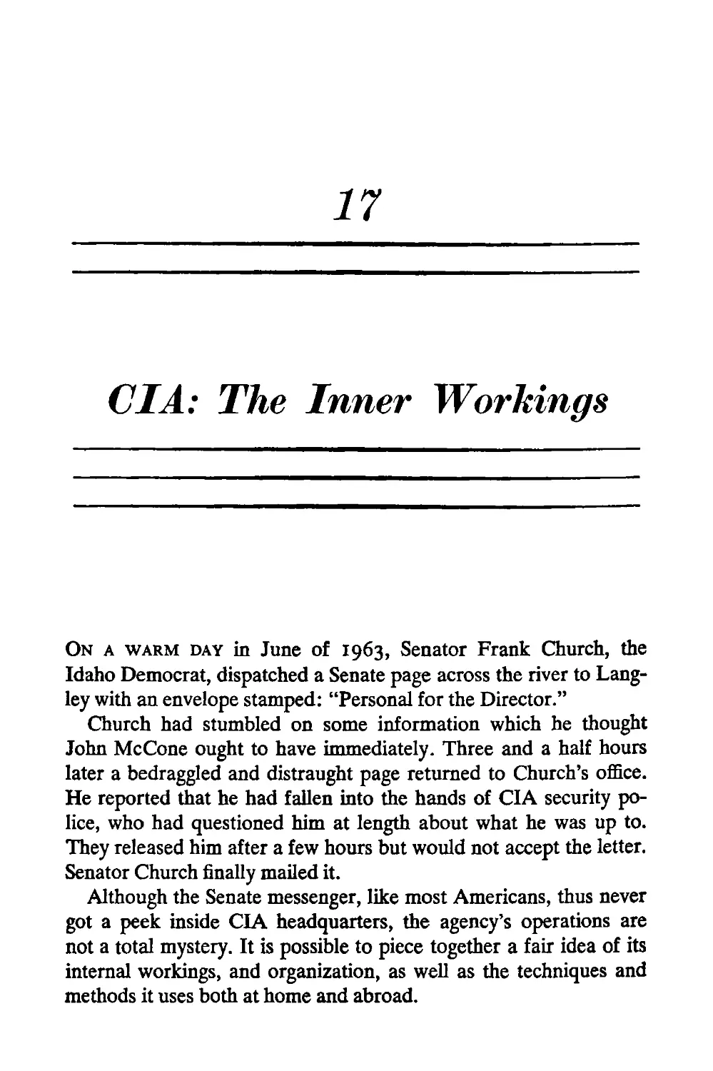 17. CIA: The Inner Workings