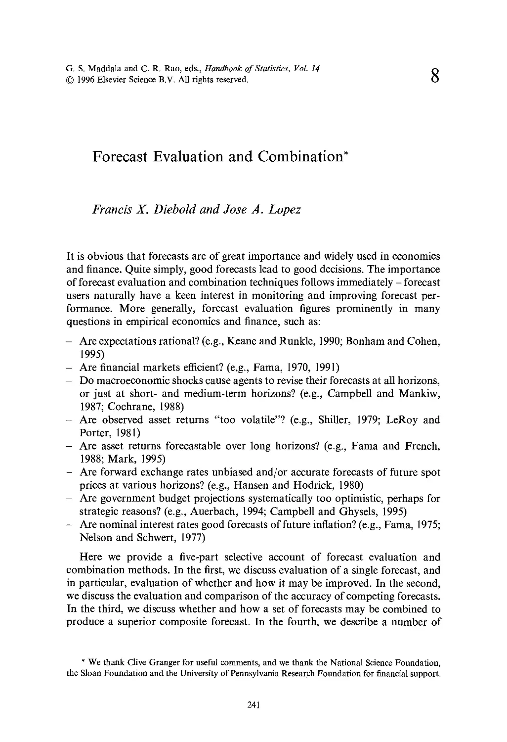 8. Forecast Evaluation and Combination
