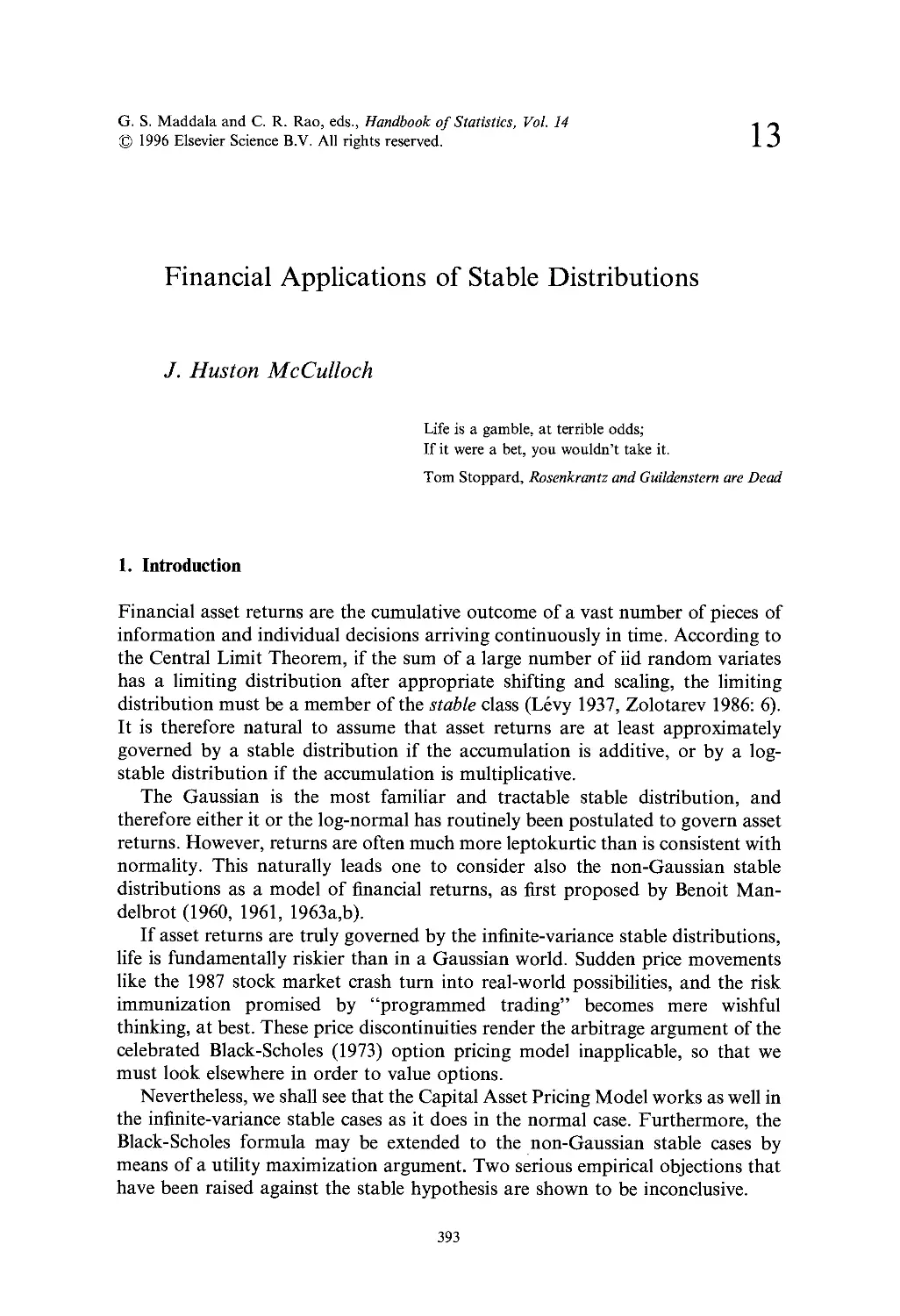 13. Financial Applications of Stable Distributions