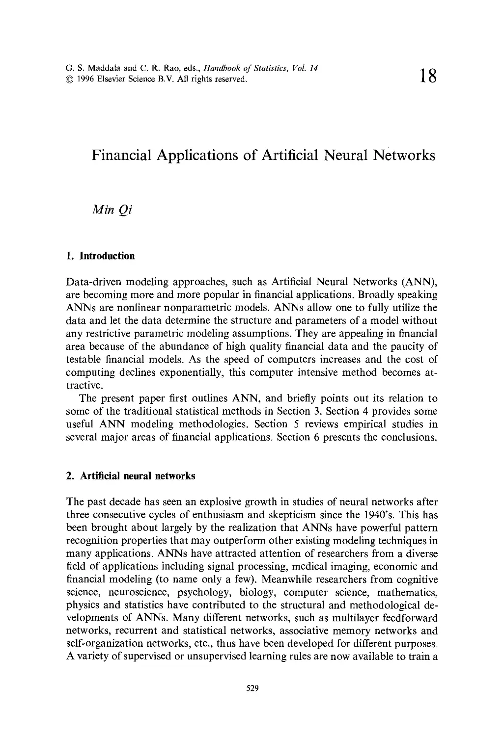 18. Financial Applications of Artificial Neural Networks
