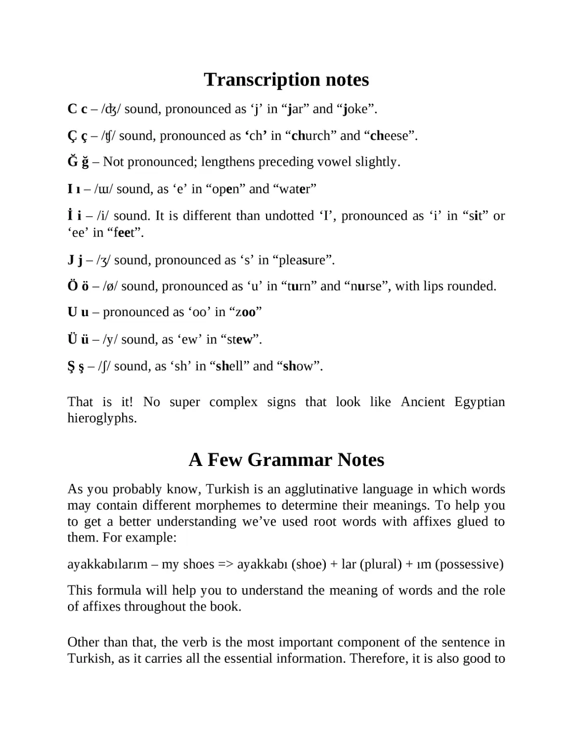 ﻿Transcription note
﻿A Few Grammar Note