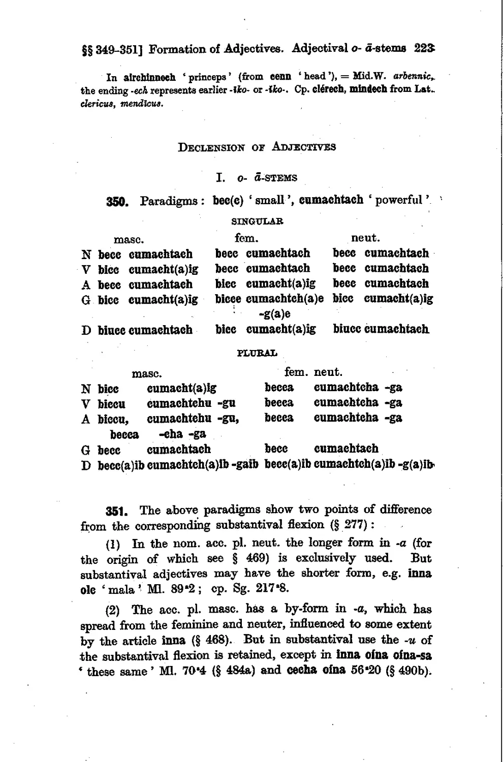 Declension of adjectives