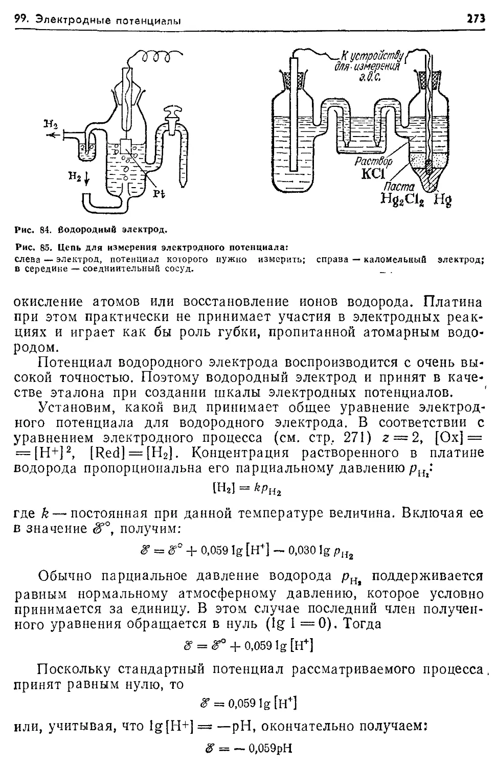 Водородный электрод стандартный электродный потенциал