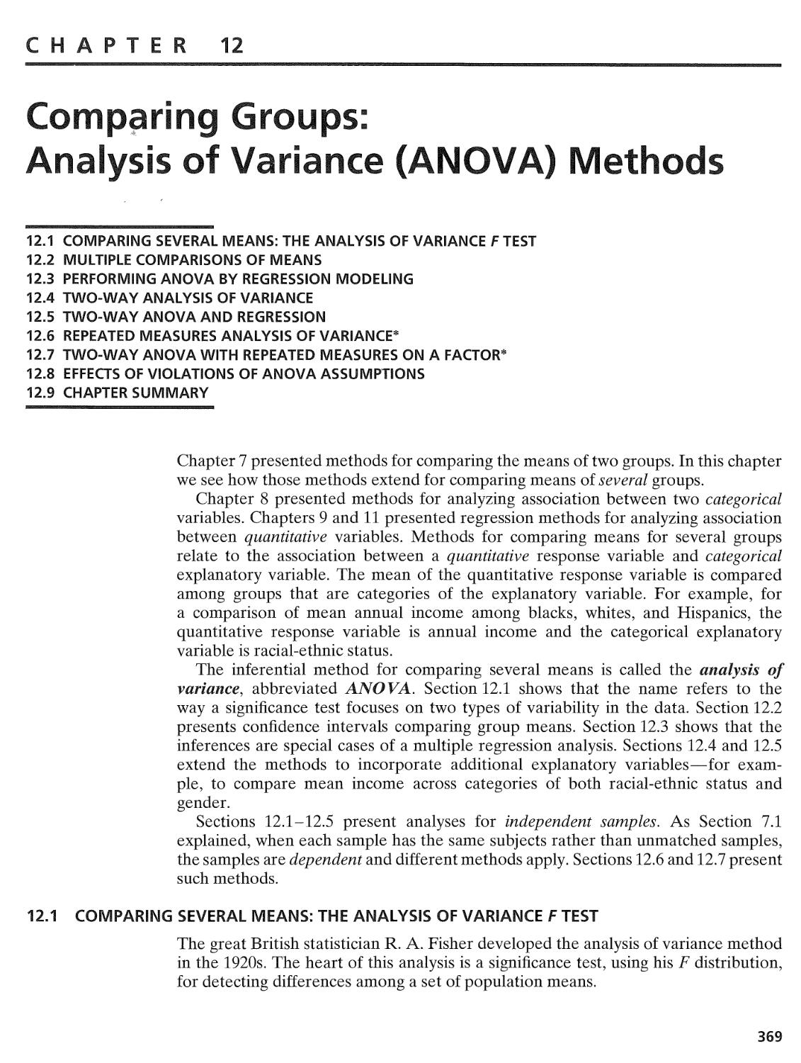 12.5 Two-Way ANOVA and Regression