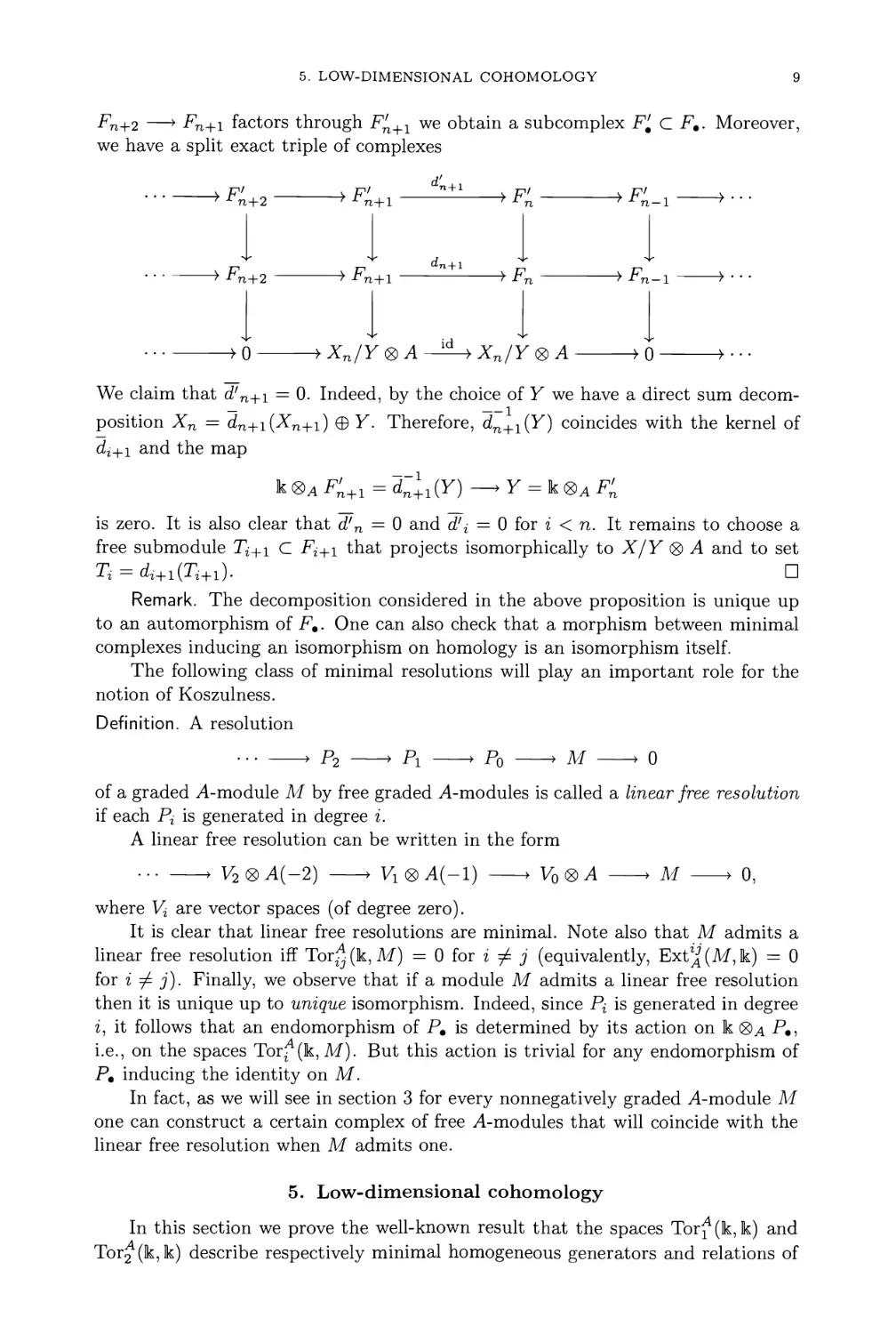 5. Low-dimensional cohomology