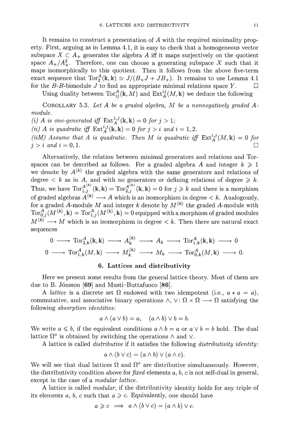 6. Lattices and distributivity