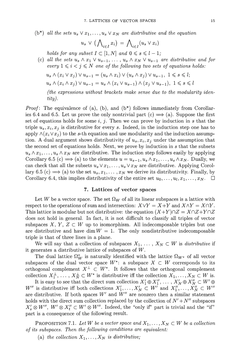 7. Lattices of vector spaces