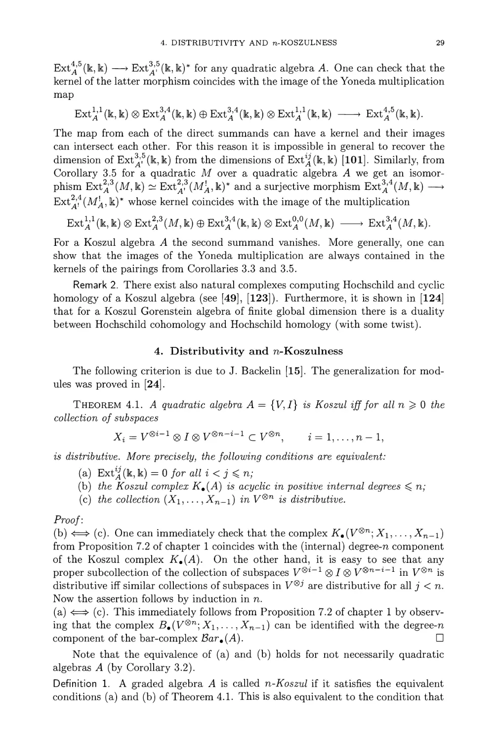 4. Distributivity and n-Koszulness