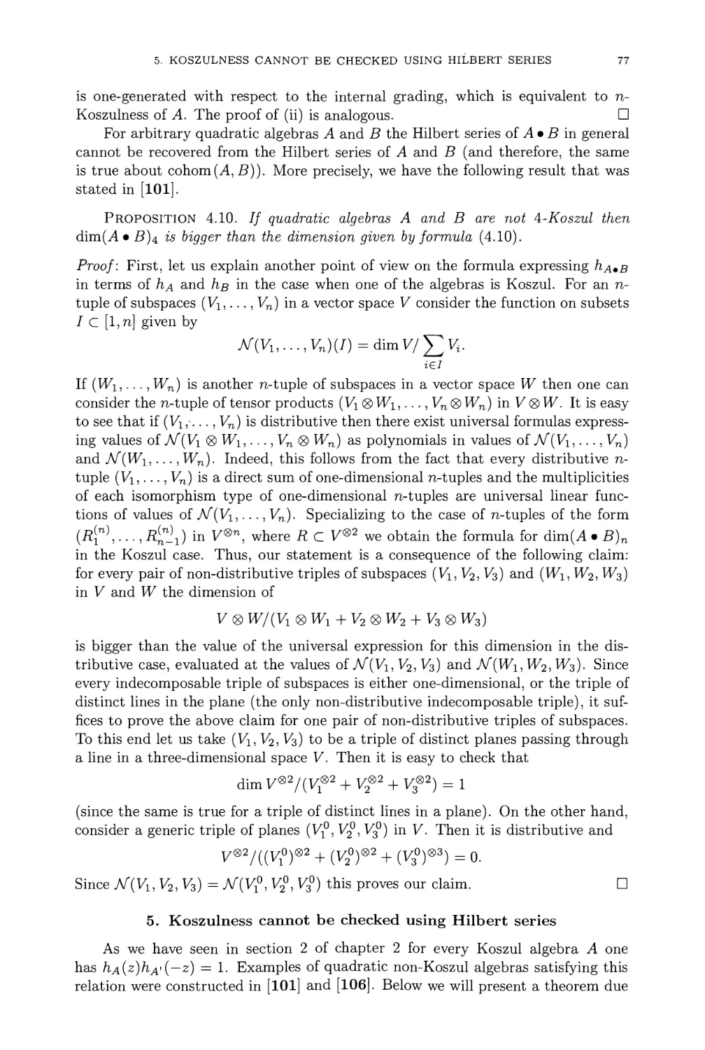 5. Koszulness cannot be checked using Hilbert series