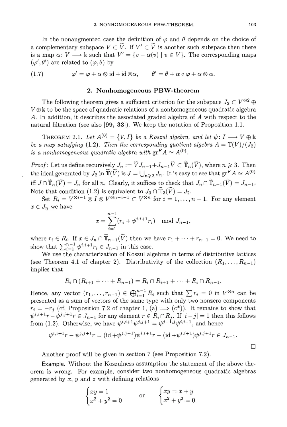 2. Nonhomogeneous PBW-theorem