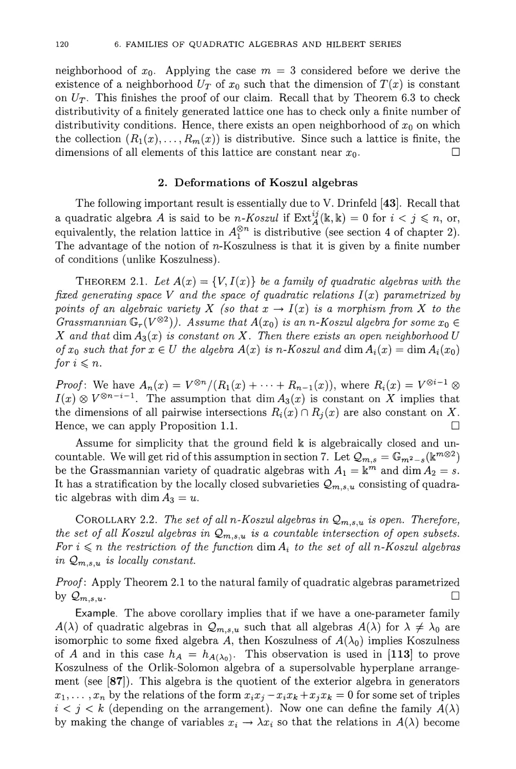 2. Deformations of Koszul algebras