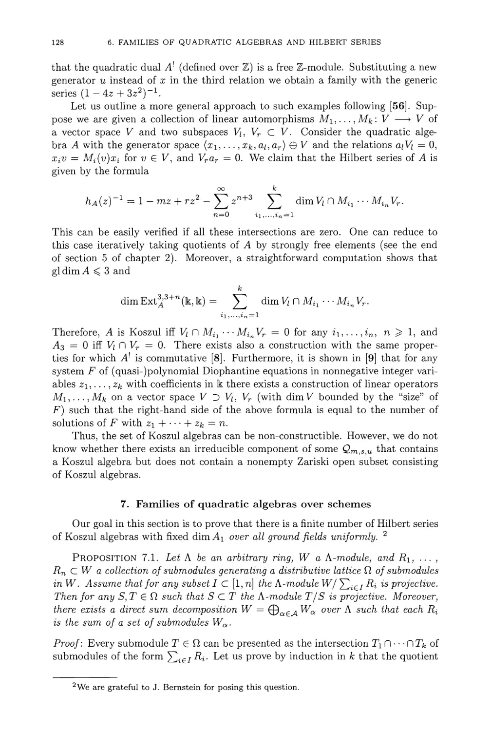 7. Families of quadratic algebras over schemes