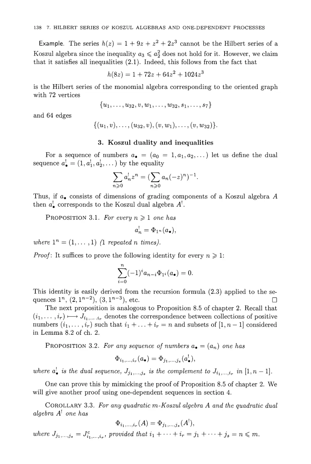 3. Koszul duality and inequalities