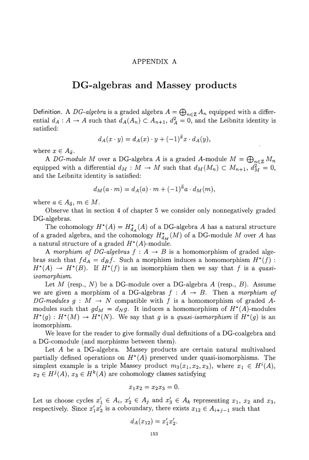 Appendix A. DG-algebras and Massey products