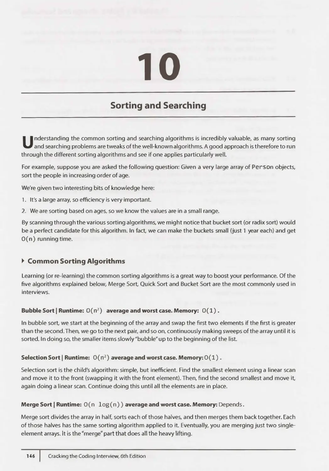 10. Sorting and Searching