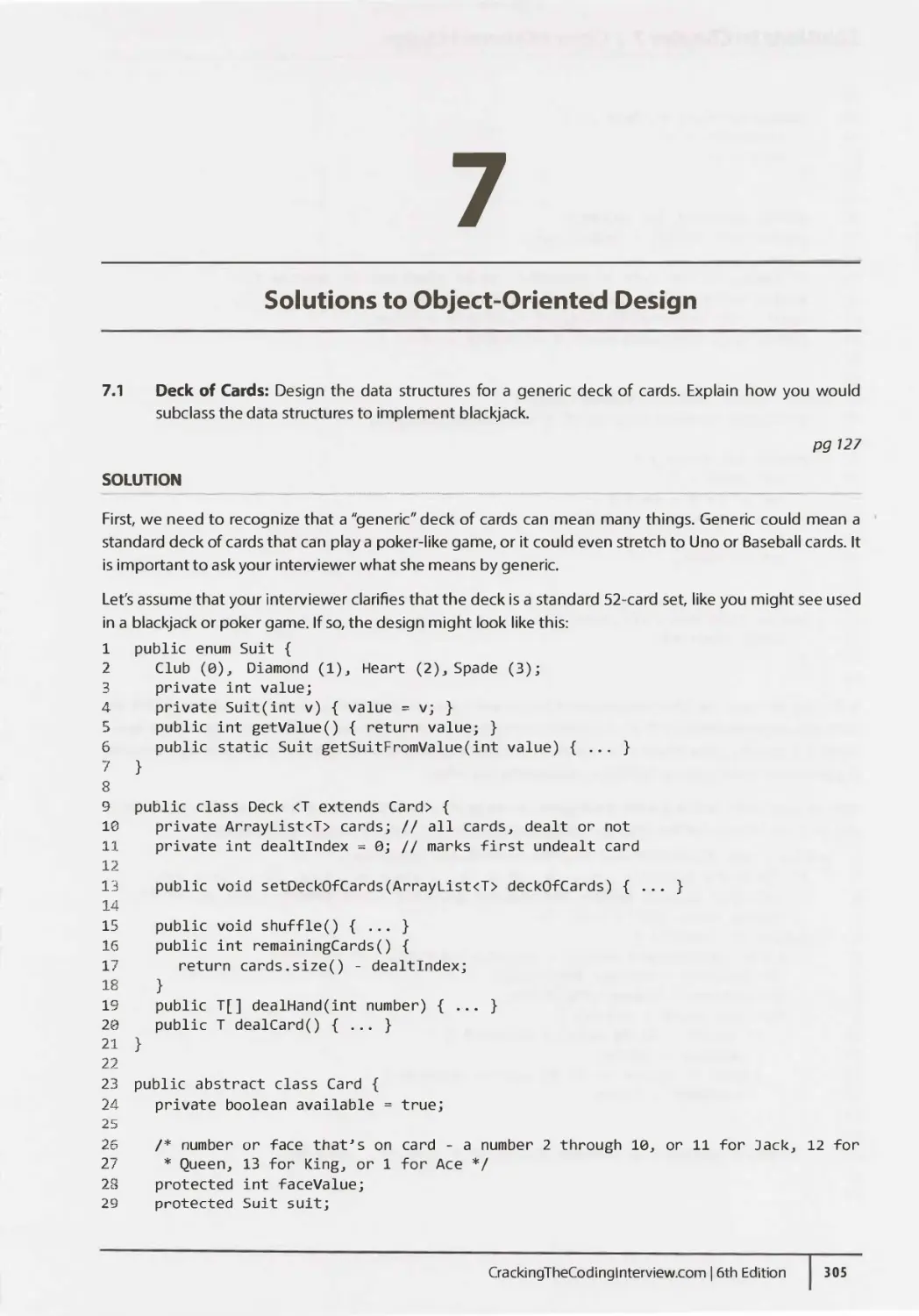 7. Solutions to Object-Oriented Design