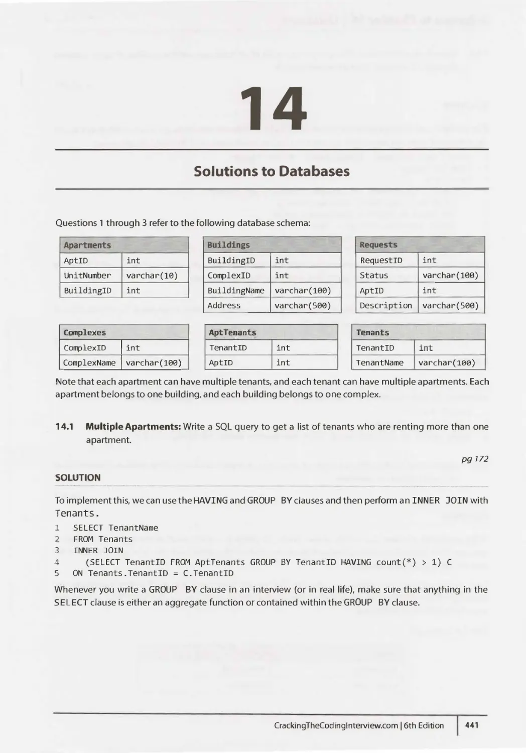 14. Solution to Databases