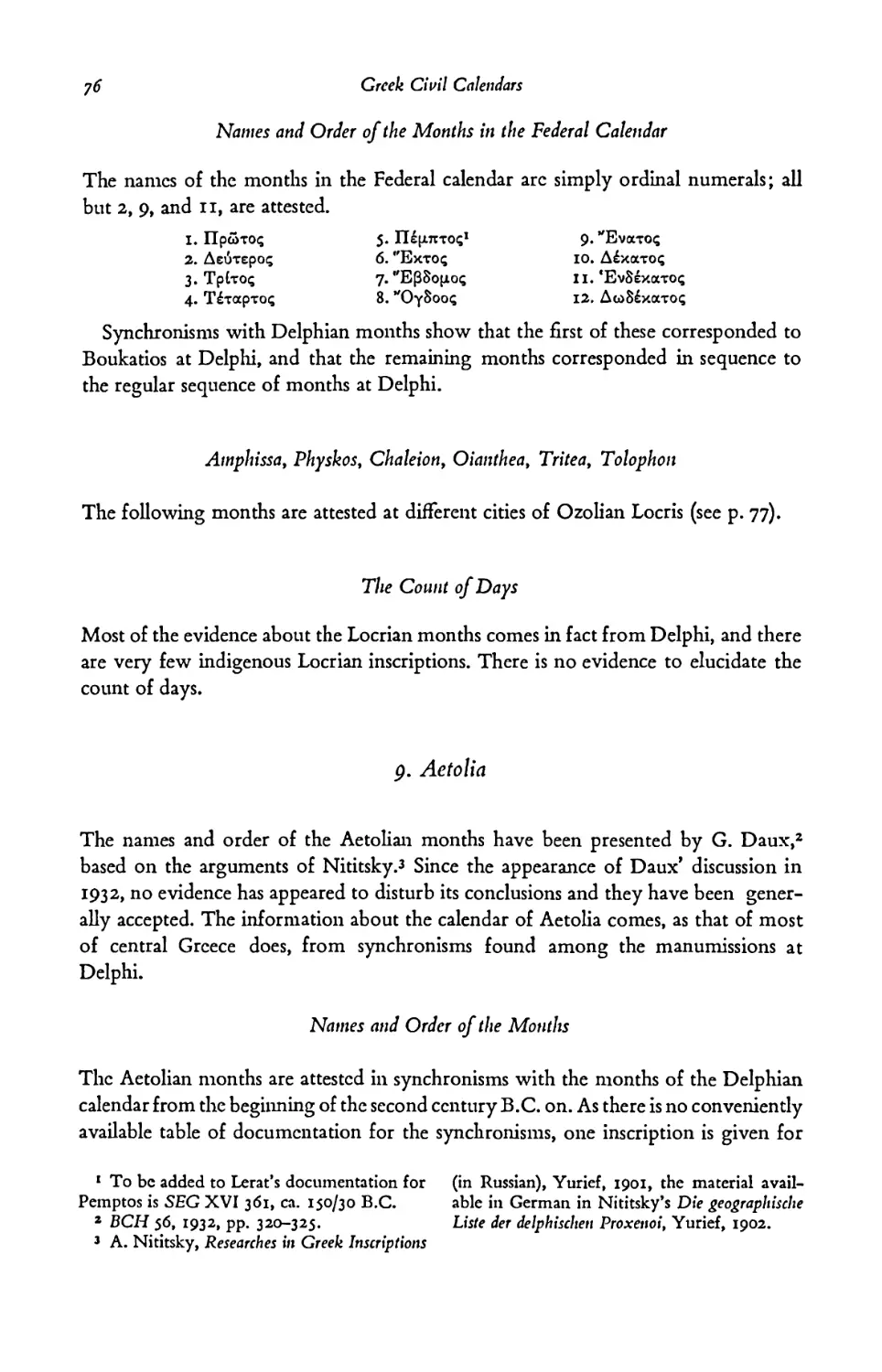 - Amphissa, Physkos, Chaleion, Oianthea, Tritea, Tolophon
- The Count of Days
9. Aetolia