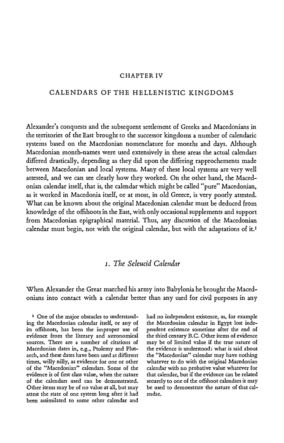 CHAPTER IV. CALENDARS OF THE HELLENISTIC KINGDOMS