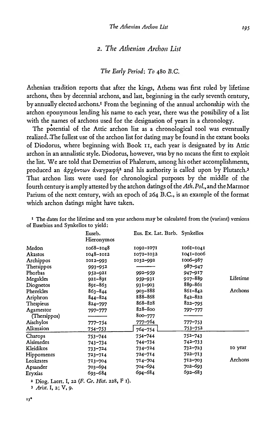 2. The Athenian Archon List
