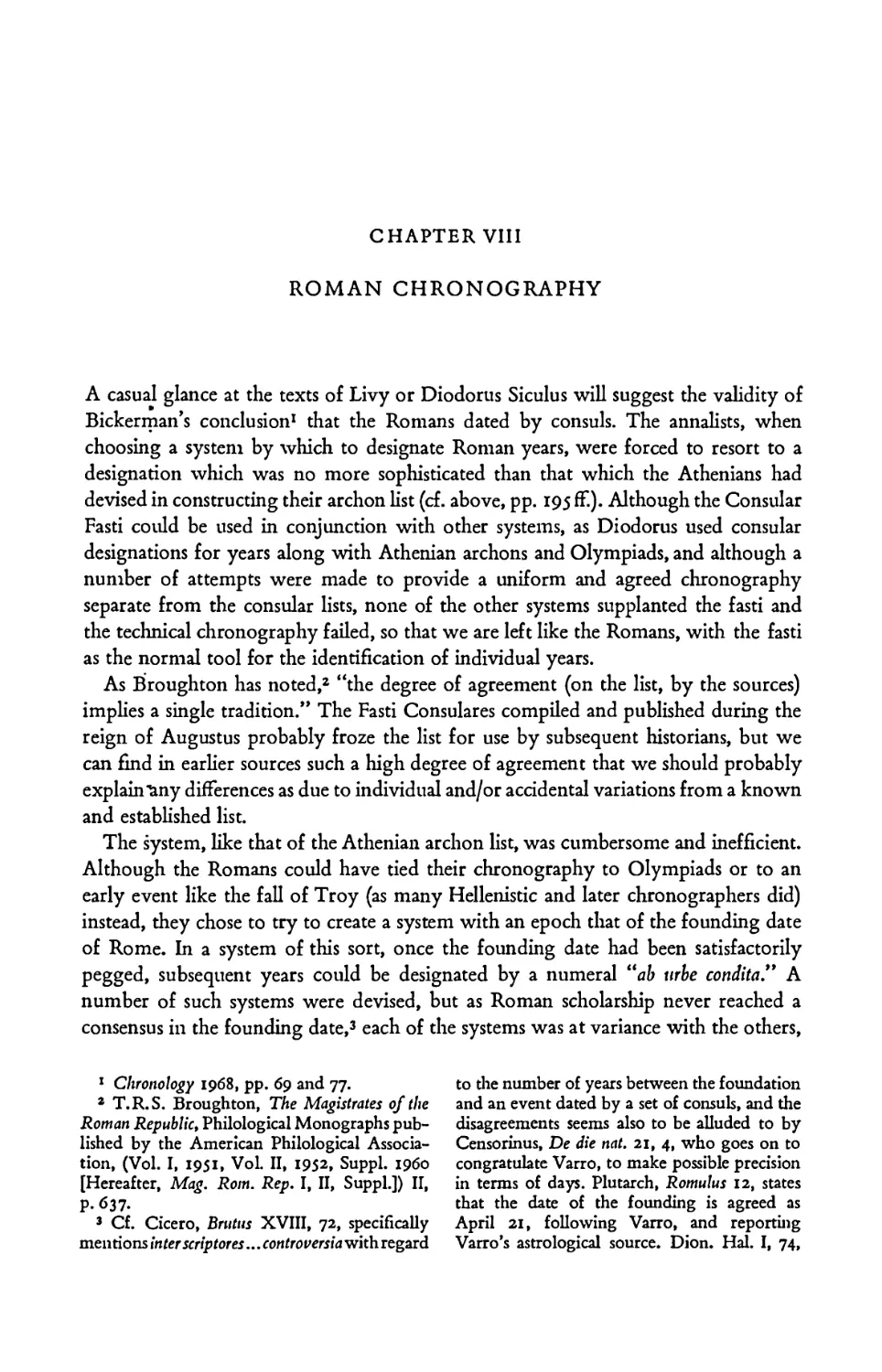CHAPTER VIII. ROMAN CHRONOGRAPHY