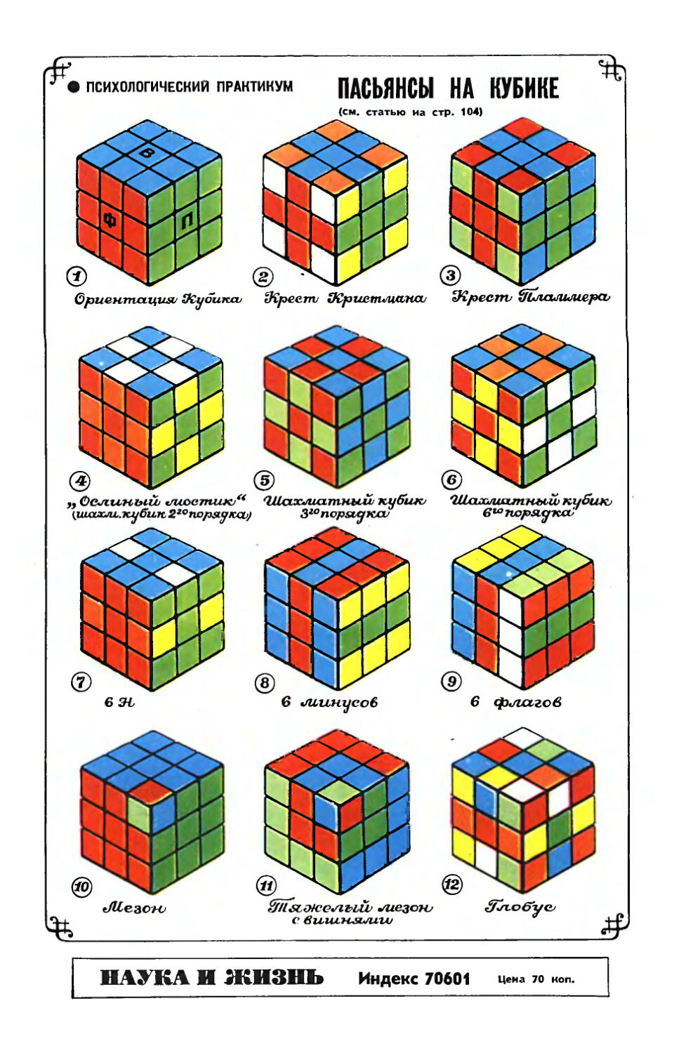 [Психологический практикум] — Рис. Ю. Чеснокова — Пасьянсы на кубике.
[Обложка] — Рис. Ю. Чеснокова — Пасьянсы на кубике.