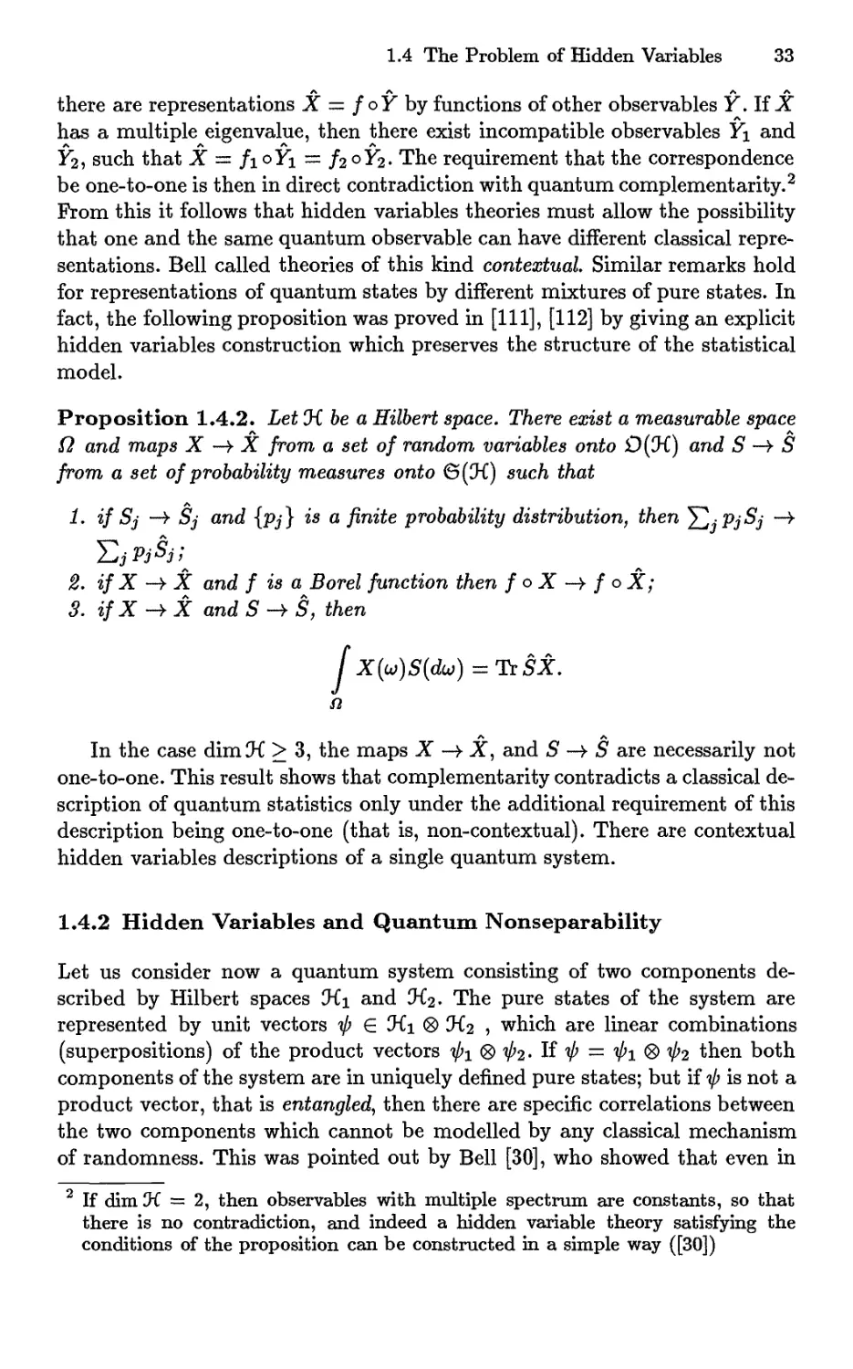 1.4.2 Hidden Variables and Quantum Nonseparability